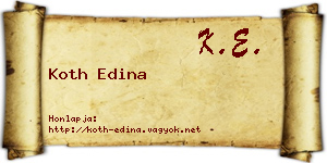 Koth Edina névjegykártya